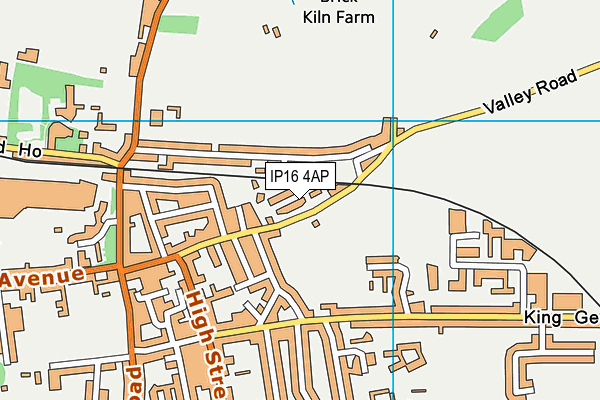 IP16 4AP map - OS VectorMap District (Ordnance Survey)