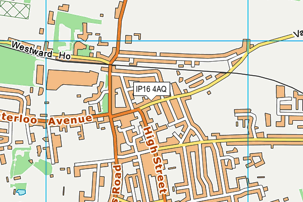 IP16 4AQ map - OS VectorMap District (Ordnance Survey)