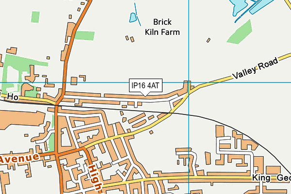 IP16 4AT map - OS VectorMap District (Ordnance Survey)