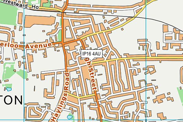 IP16 4AU map - OS VectorMap District (Ordnance Survey)