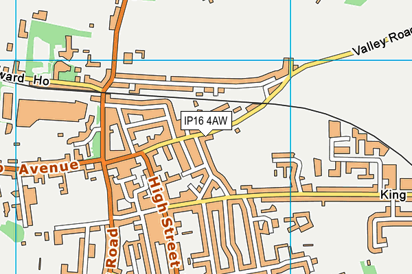 IP16 4AW map - OS VectorMap District (Ordnance Survey)