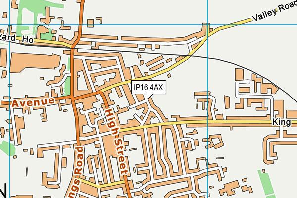 IP16 4AX map - OS VectorMap District (Ordnance Survey)