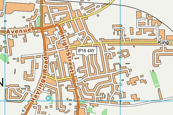 IP16 4AY map - OS VectorMap District (Ordnance Survey)