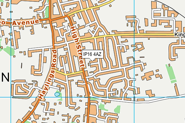 IP16 4AZ map - OS VectorMap District (Ordnance Survey)