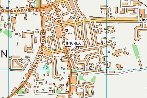 IP16 4BA map - OS VectorMap District (Ordnance Survey)
