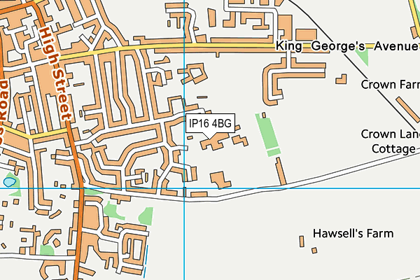 IP16 4BG map - OS VectorMap District (Ordnance Survey)