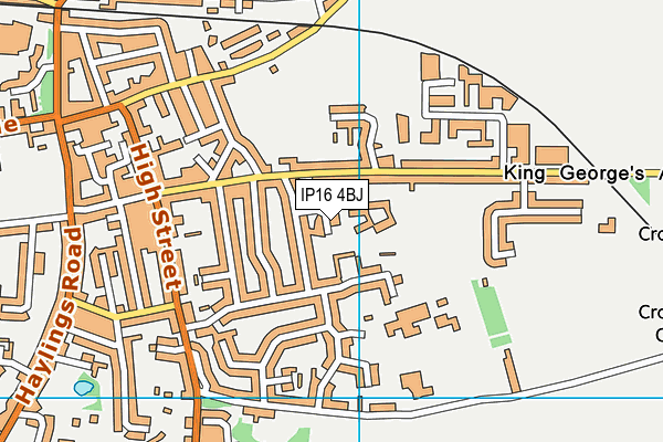 IP16 4BJ map - OS VectorMap District (Ordnance Survey)