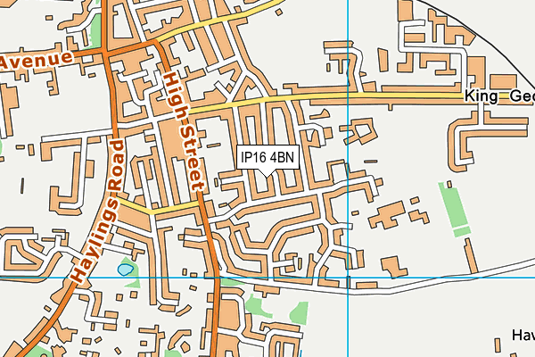 IP16 4BN map - OS VectorMap District (Ordnance Survey)