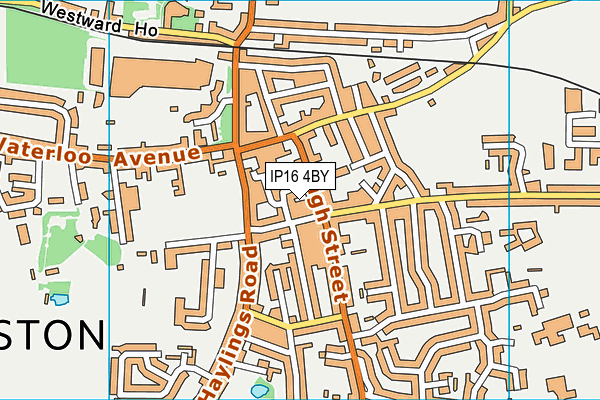 IP16 4BY map - OS VectorMap District (Ordnance Survey)