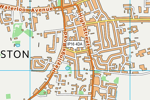 IP16 4DA map - OS VectorMap District (Ordnance Survey)