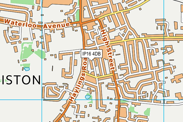 IP16 4DB map - OS VectorMap District (Ordnance Survey)