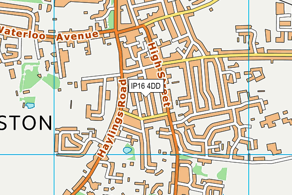 IP16 4DD map - OS VectorMap District (Ordnance Survey)