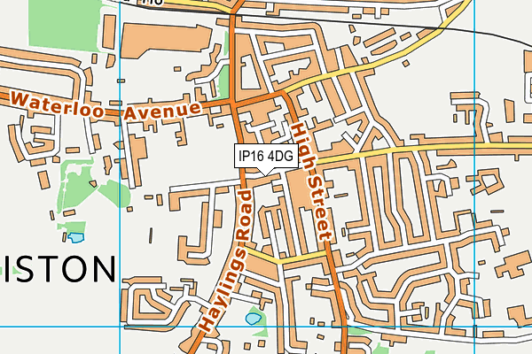 IP16 4DG map - OS VectorMap District (Ordnance Survey)