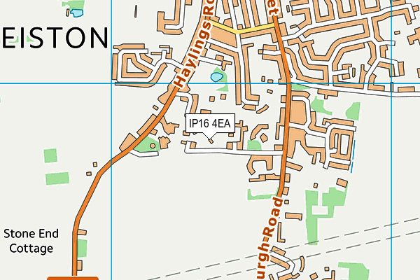 IP16 4EA map - OS VectorMap District (Ordnance Survey)