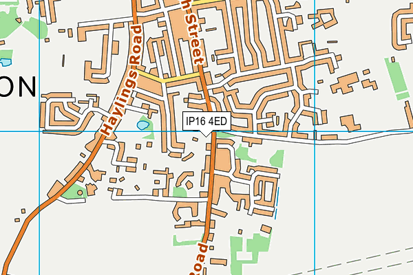 IP16 4ED map - OS VectorMap District (Ordnance Survey)