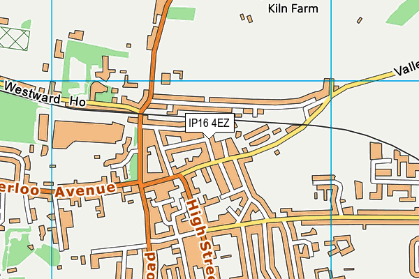 IP16 4EZ map - OS VectorMap District (Ordnance Survey)