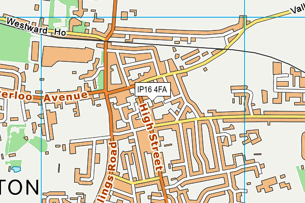 IP16 4FA map - OS VectorMap District (Ordnance Survey)