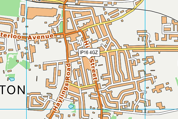 IP16 4GZ map - OS VectorMap District (Ordnance Survey)