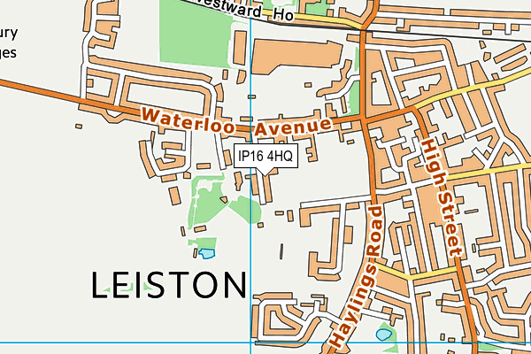 IP16 4HQ map - OS VectorMap District (Ordnance Survey)