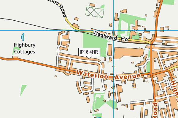 IP16 4HR map - OS VectorMap District (Ordnance Survey)