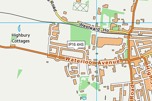 IP16 4HS map - OS VectorMap District (Ordnance Survey)