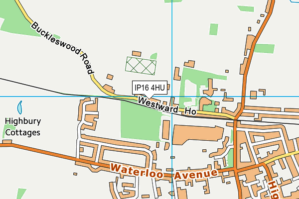 IP16 4HU map - OS VectorMap District (Ordnance Survey)
