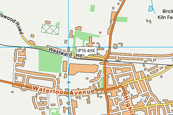 IP16 4HX map - OS VectorMap District (Ordnance Survey)