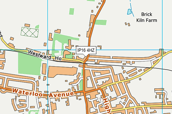 IP16 4HZ map - OS VectorMap District (Ordnance Survey)