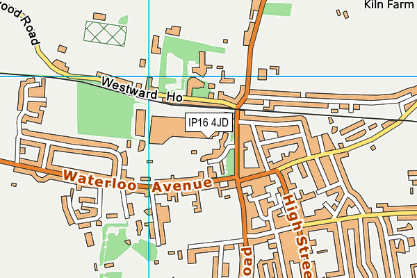 IP16 4JD map - OS VectorMap District (Ordnance Survey)