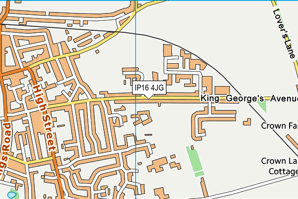 IP16 4JG map - OS VectorMap District (Ordnance Survey)