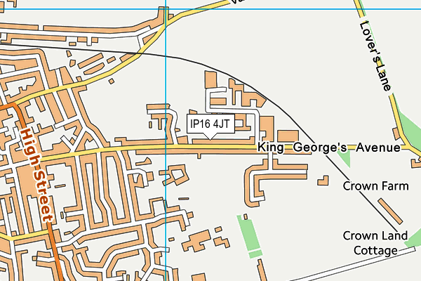 IP16 4JT map - OS VectorMap District (Ordnance Survey)
