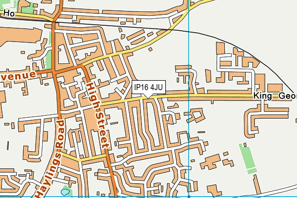 IP16 4JU map - OS VectorMap District (Ordnance Survey)