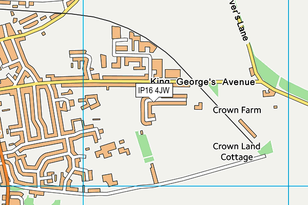 IP16 4JW map - OS VectorMap District (Ordnance Survey)
