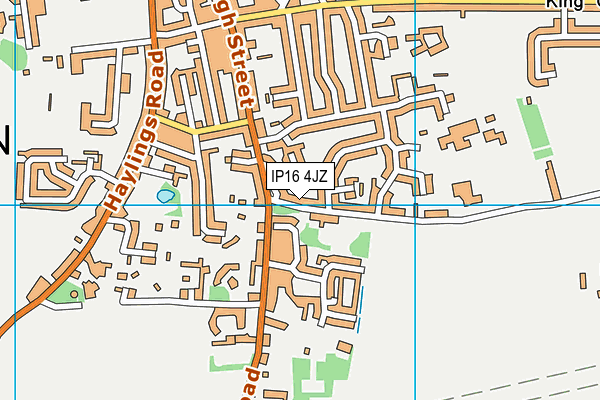 IP16 4JZ map - OS VectorMap District (Ordnance Survey)