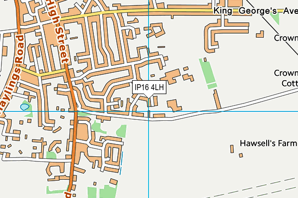 IP16 4LH map - OS VectorMap District (Ordnance Survey)