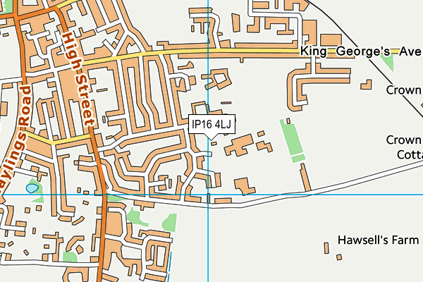 IP16 4LJ map - OS VectorMap District (Ordnance Survey)