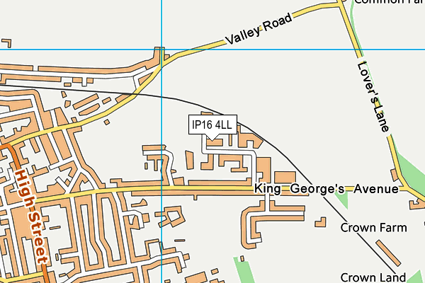 IP16 4LL map - OS VectorMap District (Ordnance Survey)