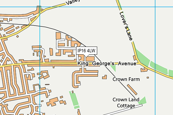 IP16 4LW map - OS VectorMap District (Ordnance Survey)