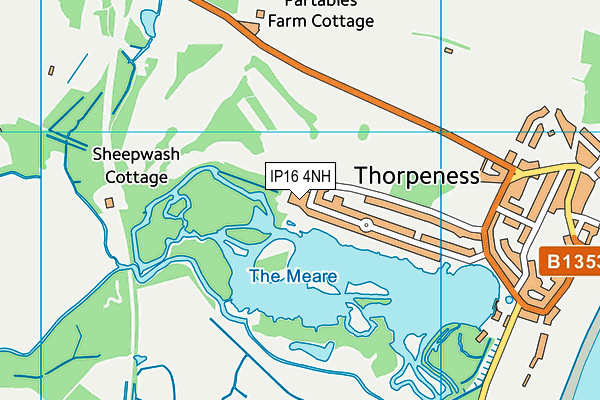 Thorpeness Golf Club And Hotel map (IP16 4NH) - OS VectorMap District (Ordnance Survey)
