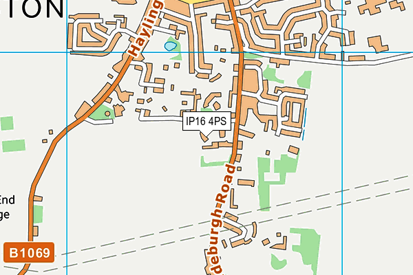 IP16 4PS map - OS VectorMap District (Ordnance Survey)