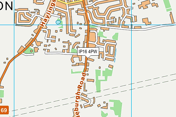 IP16 4PW map - OS VectorMap District (Ordnance Survey)