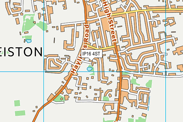 IP16 4ST map - OS VectorMap District (Ordnance Survey)
