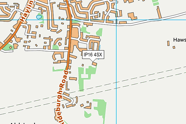 IP16 4SX map - OS VectorMap District (Ordnance Survey)