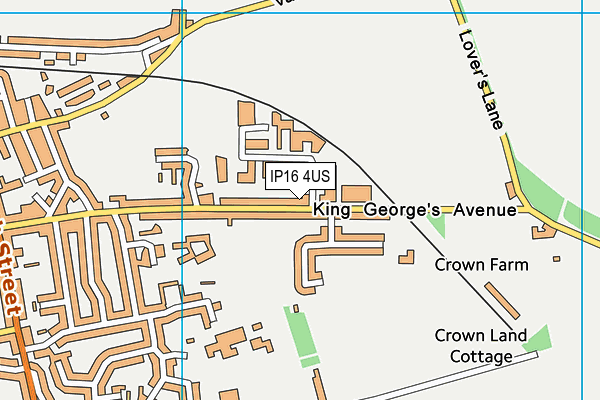 IP16 4US map - OS VectorMap District (Ordnance Survey)