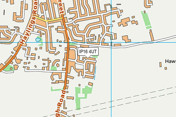 IP16 4UT map - OS VectorMap District (Ordnance Survey)