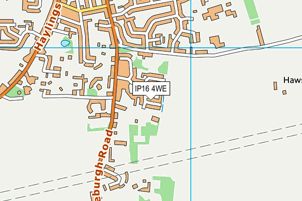 IP16 4WE map - OS VectorMap District (Ordnance Survey)