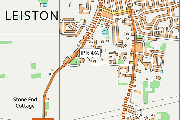 IP16 4XA map - OS VectorMap District (Ordnance Survey)