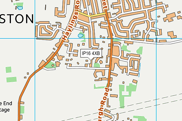 IP16 4XB map - OS VectorMap District (Ordnance Survey)
