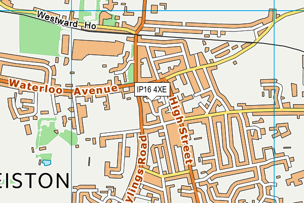 IP16 4XE map - OS VectorMap District (Ordnance Survey)
