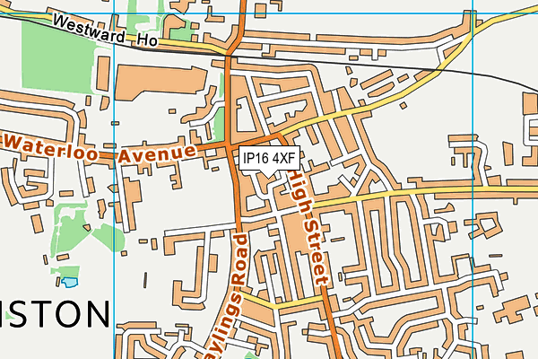 IP16 4XF map - OS VectorMap District (Ordnance Survey)